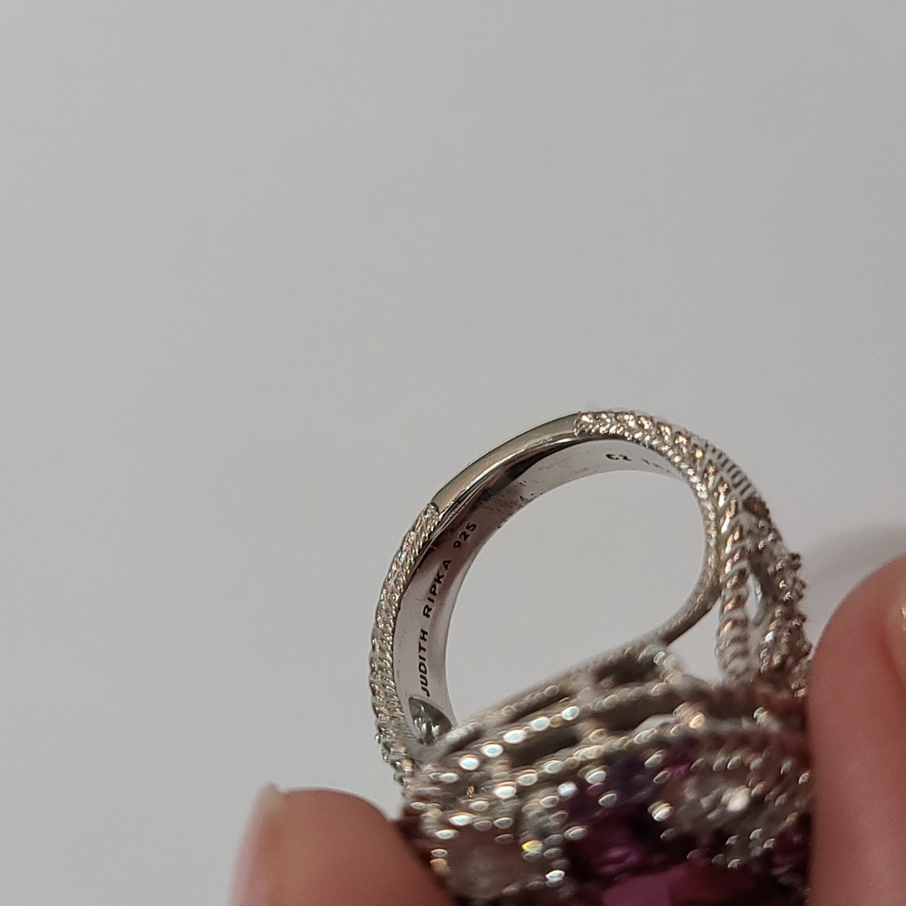 925 SS Judith Ripka multi stone ring - Picture 4 of 4